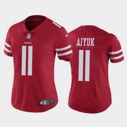 Womens San Francisco 49ers #11 Brandon Aiyuk Red Team Color Stitched NFL Vapor Untouchable Limited Jersey